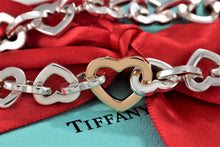 Load image into Gallery viewer, Tiffany &amp; Co. 18K Gold &amp; Silver Heart Link Toggle Closure Bracelet
