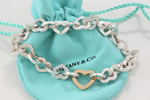 Load image into Gallery viewer, Tiffany &amp; Co. 18K Gold &amp; Silver Heart Link Toggle Closure Bracelet
