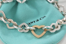 Load image into Gallery viewer, Tiffany &amp; Co. 18K Gold &amp; Silver Heart Link Toggle Closure Bracelet
