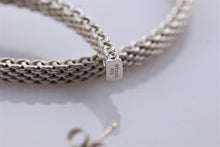 Load image into Gallery viewer, Tiffany &amp; Co. Silver Mesh Large Narrow Hoop Earrings
