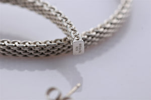 Tiffany & Co. Silver Mesh Large Narrow Hoop Earrings