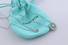 Load image into Gallery viewer, Tiffany &amp; Co. Nature Silver Blue Enamel Daisy Round Charm Necklace
