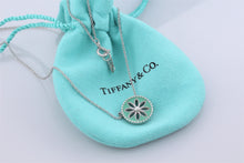 Load image into Gallery viewer, Tiffany &amp; Co. Nature Silver Blue Enamel Daisy Round Charm Necklace
