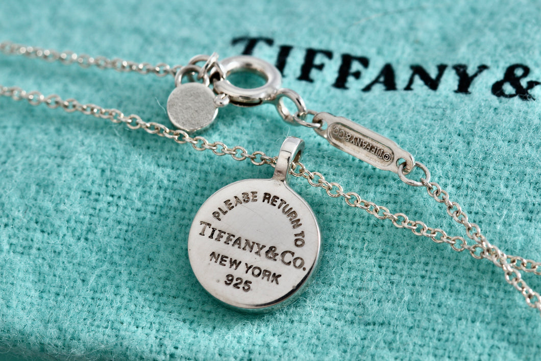 Return To Tiffany & Co. Silver Mini Circle Pendant Necklace