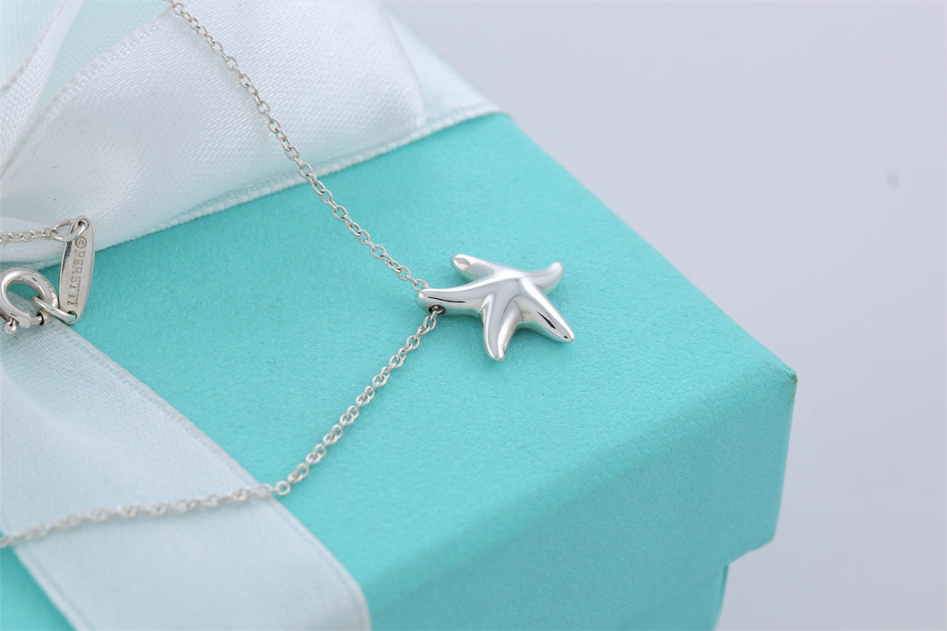 Tiffany & Co. Elsa Peretti Silver Mini Starfish Pendant Necklace