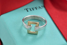 Load image into Gallery viewer, Tiffany &amp; Co. 18K Gold &amp; Silver Rectangle Buckle Ring
