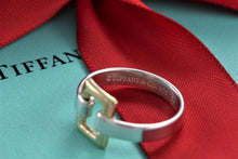 Load image into Gallery viewer, Tiffany &amp; Co. 18K Gold &amp; Silver Rectangle Buckle Ring
