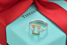 Load image into Gallery viewer, Tiffany &amp; Co. 18K Gold &amp; Silver Rectangle Buckle Ring
