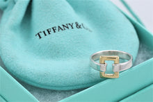 Load image into Gallery viewer, Tiffany &amp; Co. 18K Gold &amp; Silver Rectangle Buckle Ring
