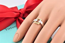 Load image into Gallery viewer, Tiffany &amp; Co. 18K Gold &amp; Silver Rectangle Buckle Ring
