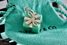 Load image into Gallery viewer, Tiffany &amp; Co. Silver Blue Enamel Giftbox Charm
