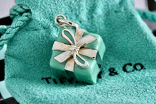 Load image into Gallery viewer, Tiffany &amp; Co. Silver Blue Enamel Giftbox Charm
