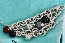Load image into Gallery viewer, Tiffany &amp; Co. Hardwear Silver Fascination Hematite Carnelian and Onyx Dangle Ball Bracelet
