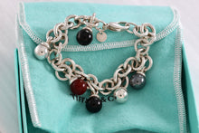 Load image into Gallery viewer, Tiffany &amp; Co. Hardwear Silver Fascination Hematite Carnelian and Onyx Dangle Ball Bracelet

