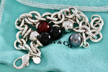 Load image into Gallery viewer, Tiffany &amp; Co. Hardwear Silver Fascination Hematite Carnelian and Onyx Dangle Ball Bracelet
