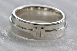 Tiffany & Co. Silver Tiffany T Two Ring Size 5