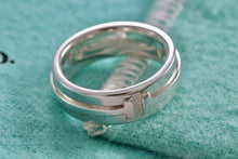 Load image into Gallery viewer, Tiffany &amp; Co. Silver Tiffany T Two Ring Size 5
