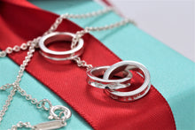Load image into Gallery viewer, Tiffany &amp; Co. 1837 Silver Interlocking Circles Dangling Lariat Necklace
