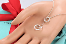Load image into Gallery viewer, Tiffany &amp; Co. 1837 Silver Interlocking Circles Dangling Lariat Necklace
