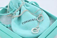 Load image into Gallery viewer, Tiffany &amp; Co. 1837 Silver Interlocking Circles Dangling Lariat Necklace
