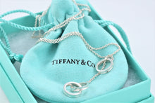 Load image into Gallery viewer, Tiffany &amp; Co. 1837 Silver Interlocking Circles Dangling Lariat Necklace
