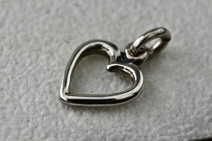 Sterling Silver Small Open Heart Charm Pendant