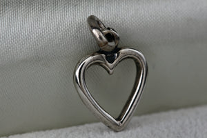 Sterling Silver Small Open Heart Charm Pendant