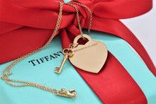 Load image into Gallery viewer, Return To Tiffany &amp; Co. 18K Gold Heart Charm Mini Key Pendant Necklace
