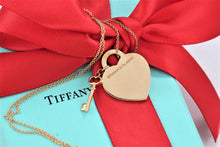 Load image into Gallery viewer, Return To Tiffany &amp; Co. 18K Gold Heart Charm Mini Key Pendant Necklace
