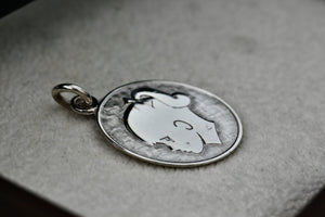 Lamode Sterling Silver "Little Girl" Round Circle Charm Pendant