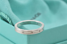 Load image into Gallery viewer, Tiffany &amp; Co. 1837 Silver Narrow 3 Diamond Band Stacking Ring
