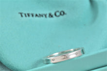 Load image into Gallery viewer, Tiffany &amp; Co. 1837 Silver Narrow 3 Diamond Band Stacking Ring

