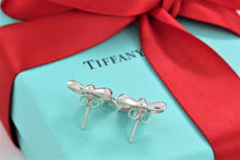 Load image into Gallery viewer, Tiffany &amp; Co. Silver Ribbon Bow Stud Earrings Vintage
