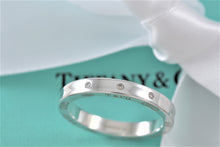 Load image into Gallery viewer, Tiffany &amp; Co. 1837 Silver Narrow 3 Diamond Band Stacking Ring

