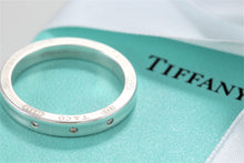 Load image into Gallery viewer, Tiffany &amp; Co. 1837 Silver Narrow 3 Diamond Band Stacking Ring
