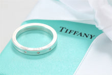 Load image into Gallery viewer, Tiffany &amp; Co. 1837 Silver Narrow 3 Diamond Band Stacking Ring
