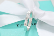 Load image into Gallery viewer, Tiffany &amp; Co. 1837 Silver Narrow 3 Diamond Band Stacking Ring
