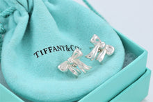 Load image into Gallery viewer, Tiffany &amp; Co. Silver Ribbon Bow Stud Earrings Vintage
