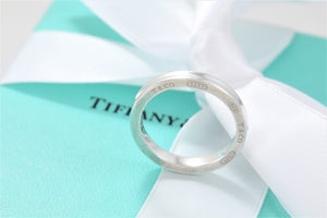 Tiffany & Co. 1837 Silver Narrow 3 Diamond Band Stacking Ring