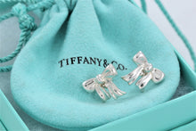 Load image into Gallery viewer, Tiffany &amp; Co. Silver Ribbon Bow Stud Earrings Vintage
