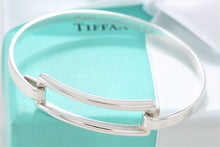 Load image into Gallery viewer, Tiffany &amp; Co. Silver Modern Rectangle Hook Bangle Bracelet
