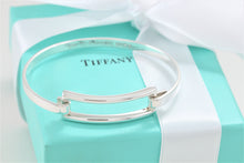 Load image into Gallery viewer, Tiffany &amp; Co. Silver Modern Rectangle Hook Bangle Bracelet
