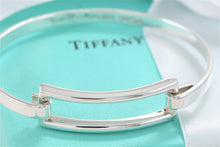 Load image into Gallery viewer, Tiffany &amp; Co. Silver Modern Rectangle Hook Bangle Bracelet
