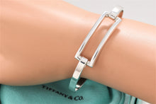 Load image into Gallery viewer, Tiffany &amp; Co. Silver Modern Rectangle Hook Bangle Bracelet
