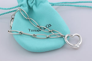 Tiffany & Co. Elsa Peretti Silver Open Heart Link 6.75" Bracelet