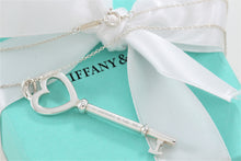 Load image into Gallery viewer, Tiffany &amp; Co. Silver Large Heart 2.25 Inch Key Pendant Necklace
