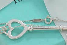 Load image into Gallery viewer, Tiffany &amp; Co. Silver Large Heart 2.25 Inch Key Pendant Necklace
