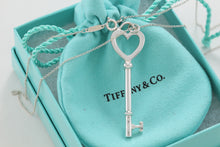 Load image into Gallery viewer, Tiffany &amp; Co. Silver Large Heart 2.25 Inch Key Pendant Necklace
