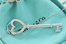 Load image into Gallery viewer, Tiffany &amp; Co. Silver Large Heart 2.25 Inch Key Pendant Necklace
