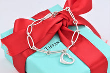 Load image into Gallery viewer, Tiffany &amp; Co. Elsa Peretti Silver Small Open Heart Link 7&quot; Bracelet
